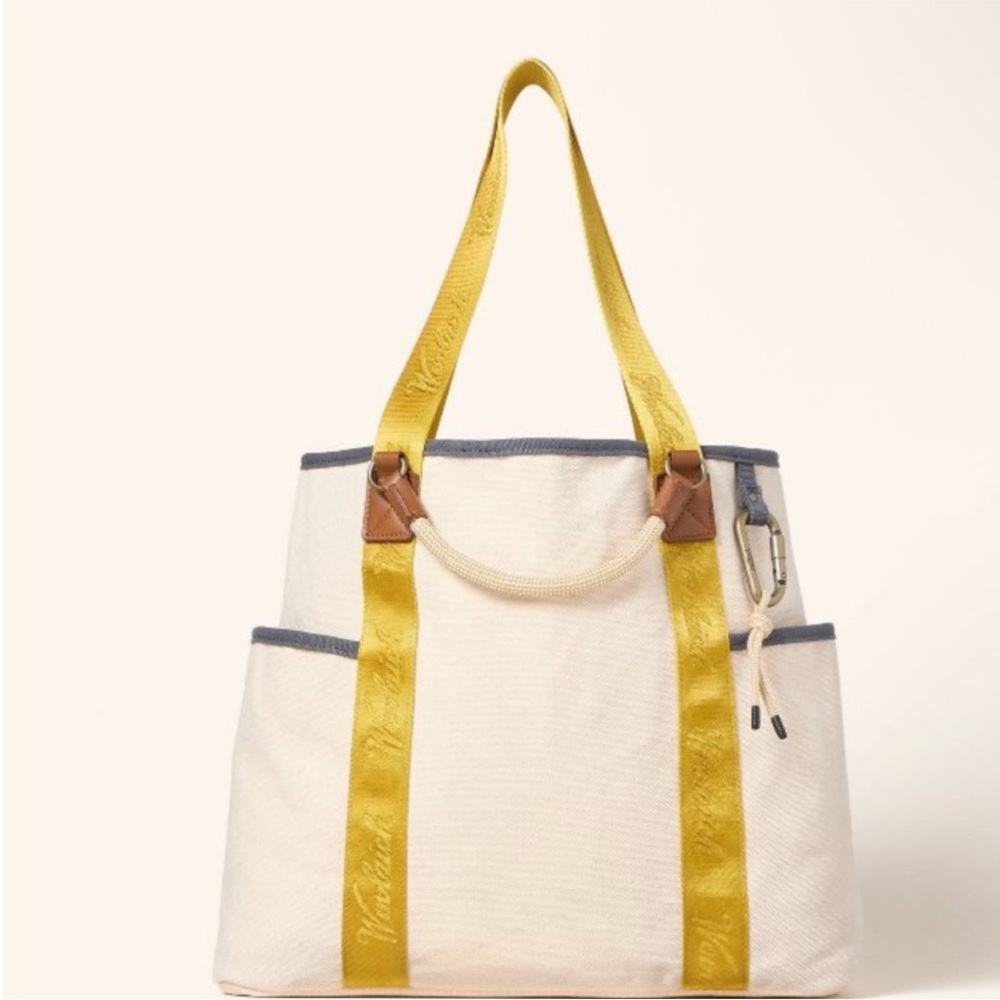 NWT Target x Woolrich Large Cream and Yellow Canvas Tote Bag Limited Edition